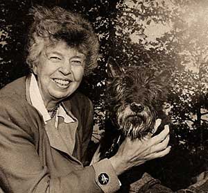 Eleanor Roosevelt with dog Fala, courtesy WikimediaCommons